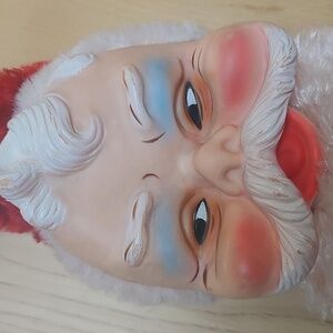 Vintage Santa Claus rubber face pajama bag stocking 50s
